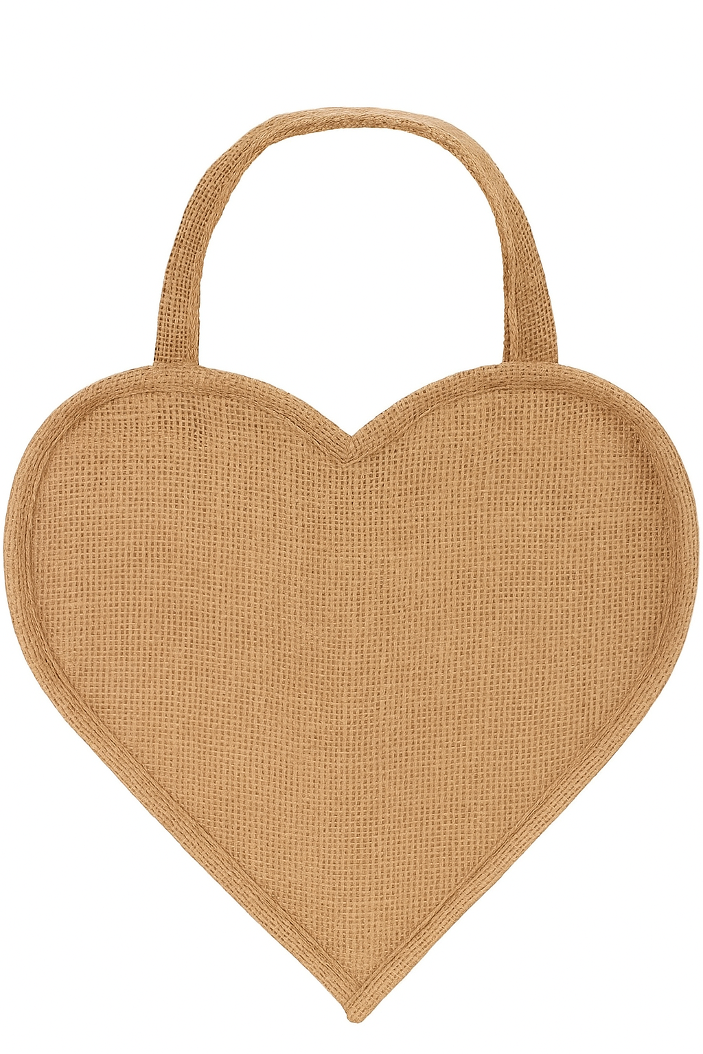 Heart-Shaped Jute Gift Bag with Zipper & Handle – Eco-Friendly Storage Pouch
