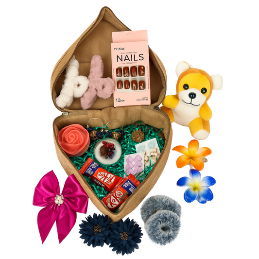Heart-Shaped Gift Hamper for Her | Jewelry, Chocolates, Teddy & Accessories