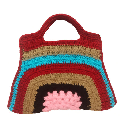 Handmade Multicolor Crochet Handbag – Stylish Boho Tote