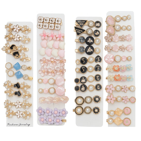 Trendy Korean Hair Clips Set – Random Designs & Colors | Fashion Hair Accessories