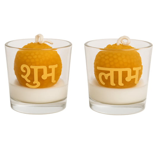 Shubh Labh Ladoo Candle Set – Festive Decorative Diya Candles