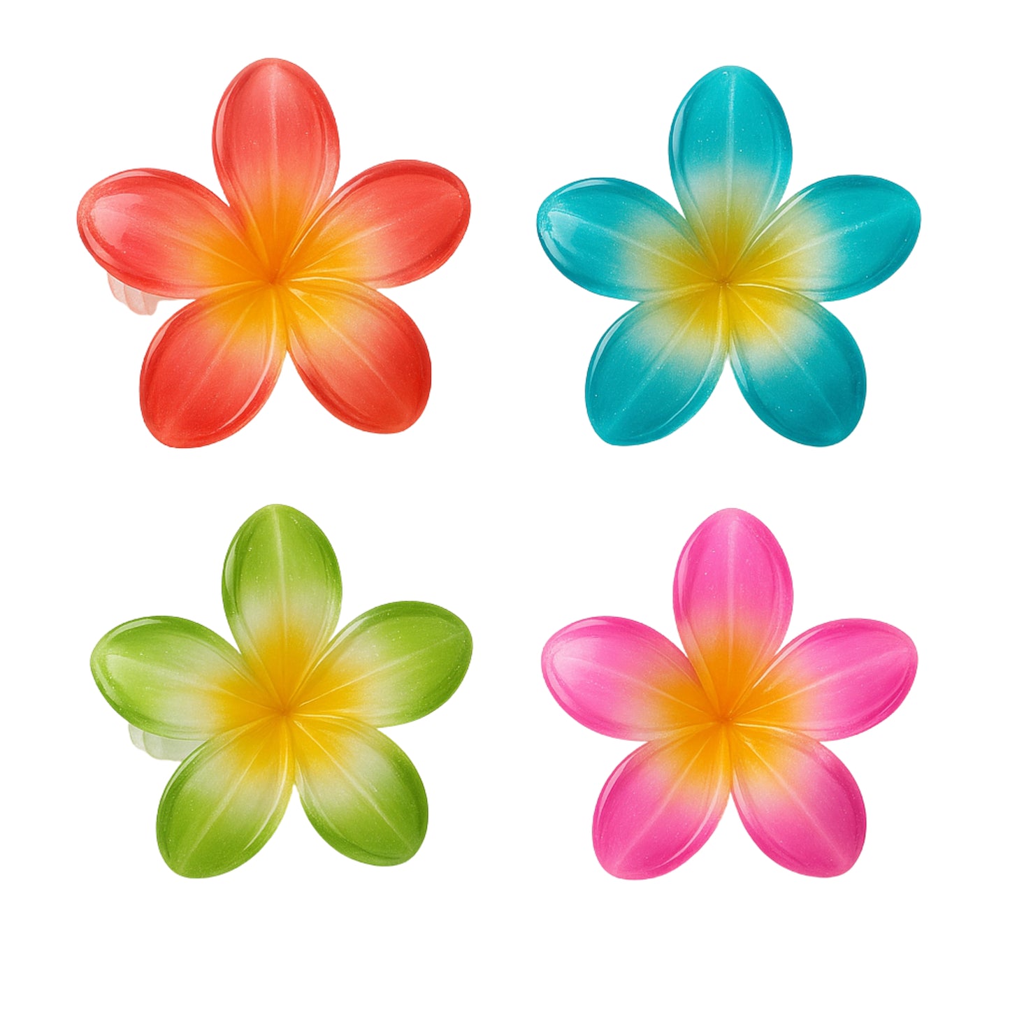 Flower Hair Clutcher – Stylish Plastic Hair Clip (Random Colors)