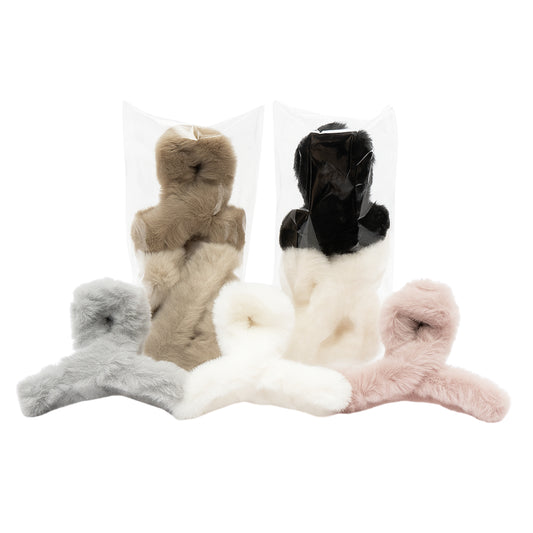 Soft Furry Hair Clutcher – Stylish & Comfortable | Random Colors
