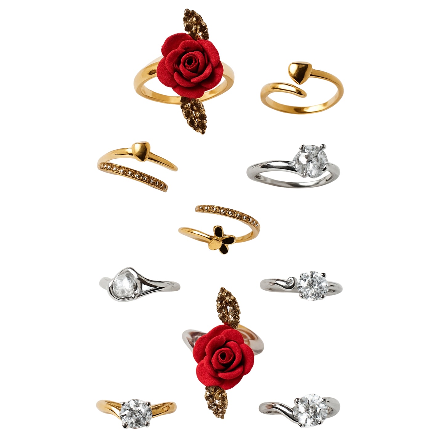 Artificial Adjustable Rings for Women – Random Trendy Designs, Perfect Gift