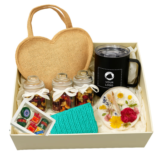 Premium Diwali Corporate Gift Hamper – Jute Bag, Candles, Dry Fruits, Coffee Mug & More