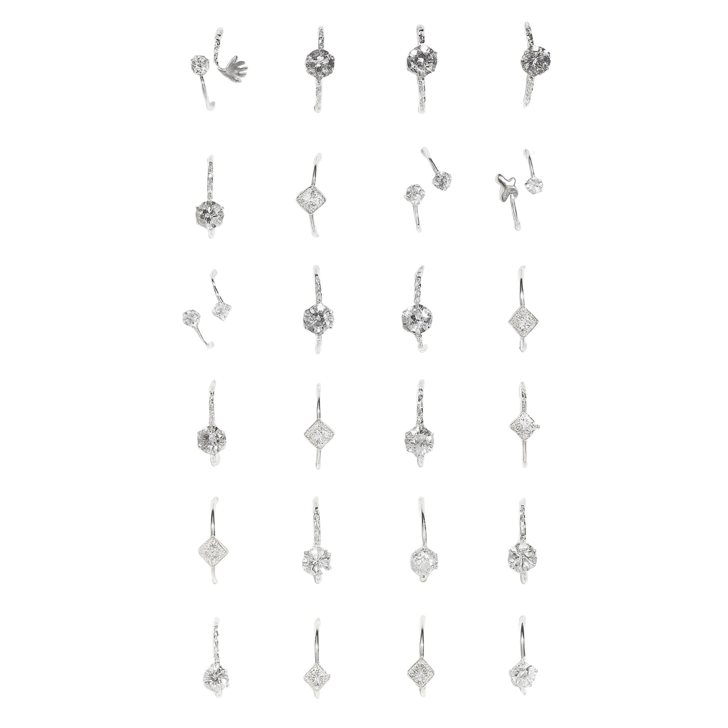 Adjustable Artificial Silver Rings – Random Designs