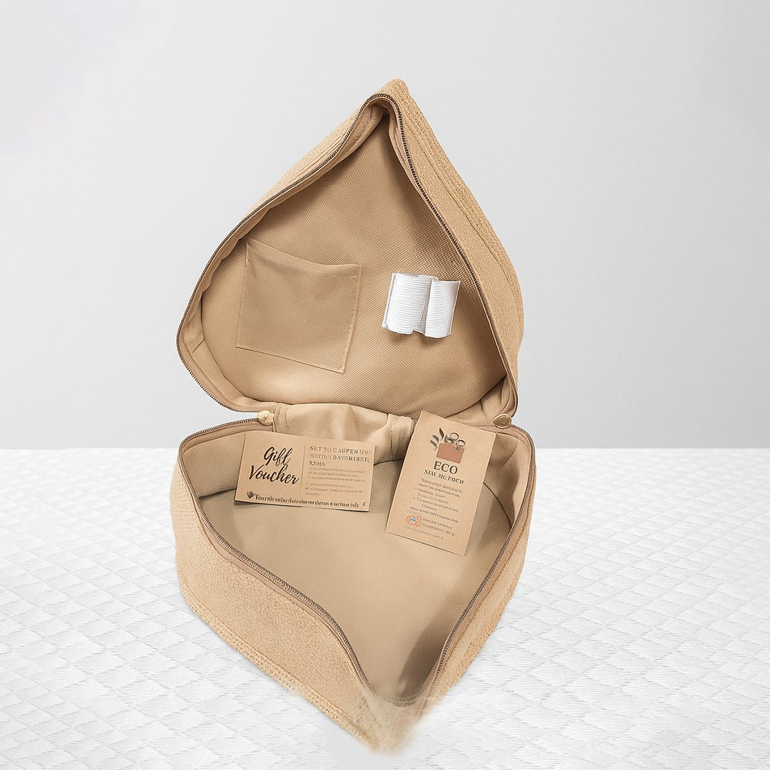 Heart-Shaped Jute Gift Bag with Zipper & Handle – Eco-Friendly Storage Pouch